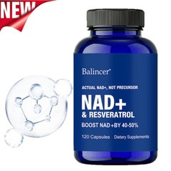 NAD Booster Supplement – Nicotinamide 500mg Resveratrol 250mg- 30/60/120Capsules