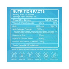 Collagen Peptides Types I, II, III, V, X 2000mg Pills Anti-Aging Skin 60-600ct