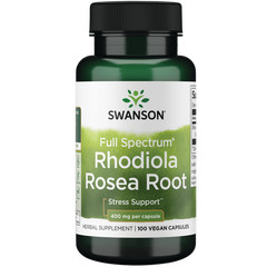Swanson Full Spectrum Rhodiola Rosea Root, Energy/Stress Help, 400 mg (100 Caps)