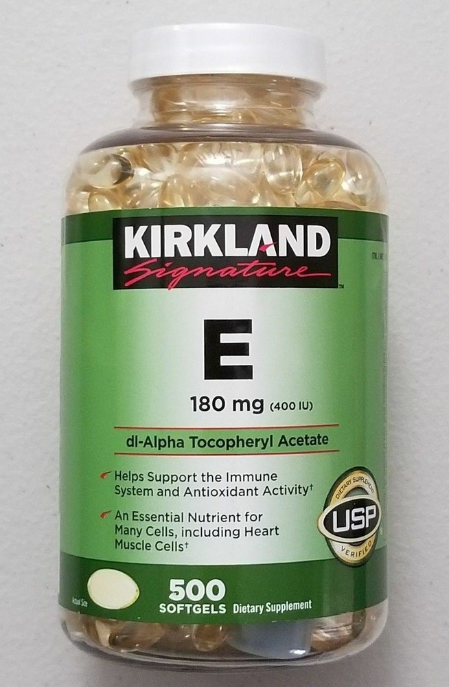 Kirkland Signature Vitamin E 400 IU, 180mg, 500 Softgels Antioxidant Protection