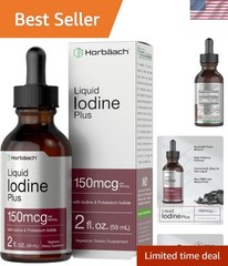 Horbaach Liquid Iodine Drops, 2 oz – 150 mcg Vegetarian Non-GMO Supplement