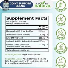 Why Not Natural Glucosamine Chondroitin MSM, Joint Support Supplement 2150mg