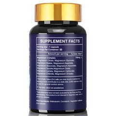 3x Magnesium Complex, Natural Anti Anxiety, Stress Relief Supplement 700mg 180ct