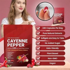Softgels Cayenne Pepper Supports Leg Vein, 240 Softge /1 Bag Nutritional