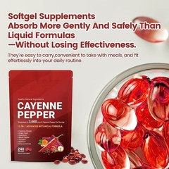 Cayenne Softgels Softgels Supplement, Supports Leg Vein, 240 Pepper /1Bag