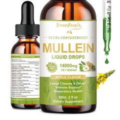 Mullein Drops for Lungs – 1400mg Mullein Leaf Extract for Lung Detox and Cleanse