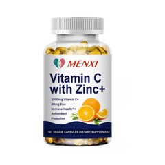 Vitamin C & Zinc Capsules 1000mg Supplement Complex Vegetarian Immune Booster